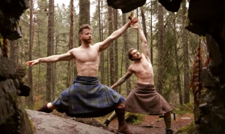 NSFW viral video of men doing yoga in kilts | Well+Good