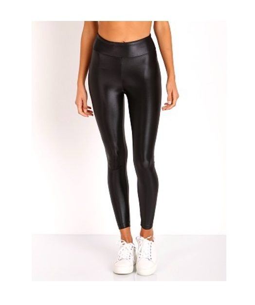 shiny black gym leggings
