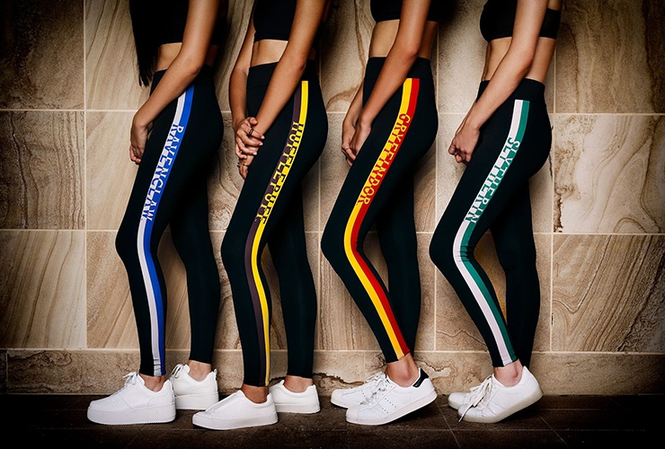 Harry Potter Womens' Hogwarts Ombre Athletic Workout Gym Crop Leggings New