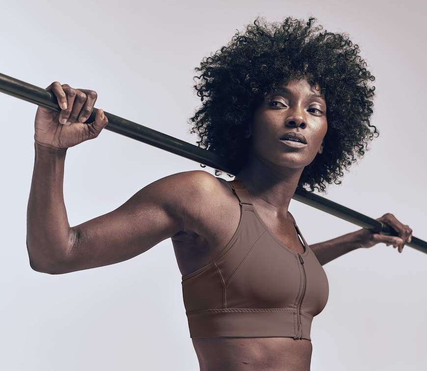 Athleta Empower Bra Zip Front Size XL Color Gray
