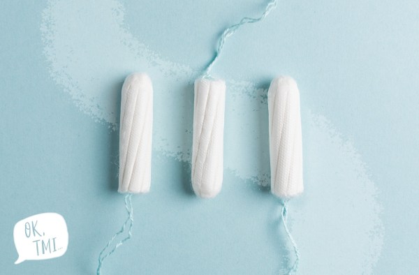 tampons on background stuck tampon