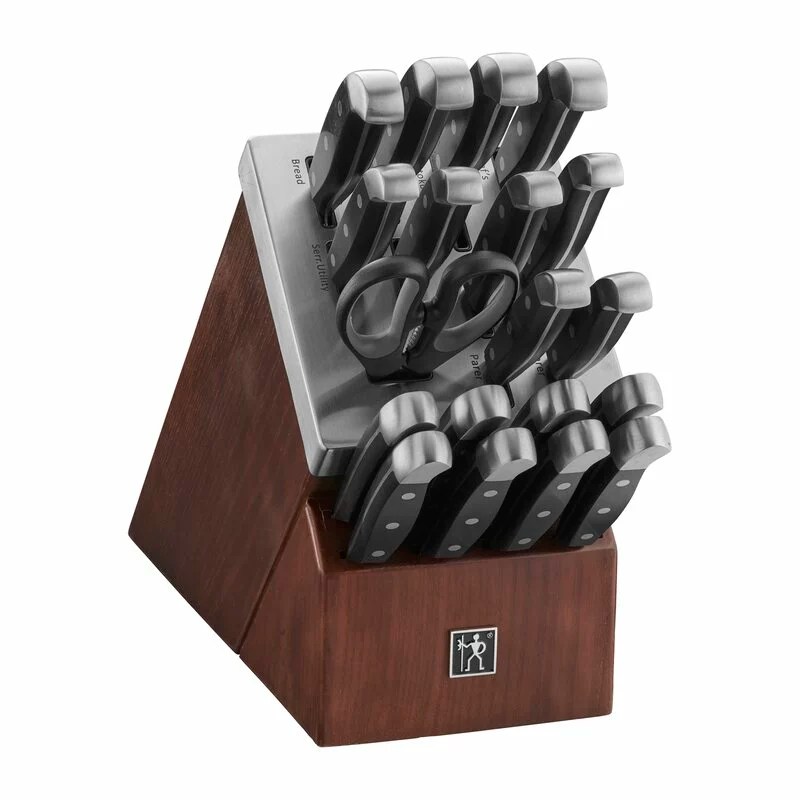 Mueller Stainless Steel Knife Set with Block - 17 Piece High Carbon Carving  Set