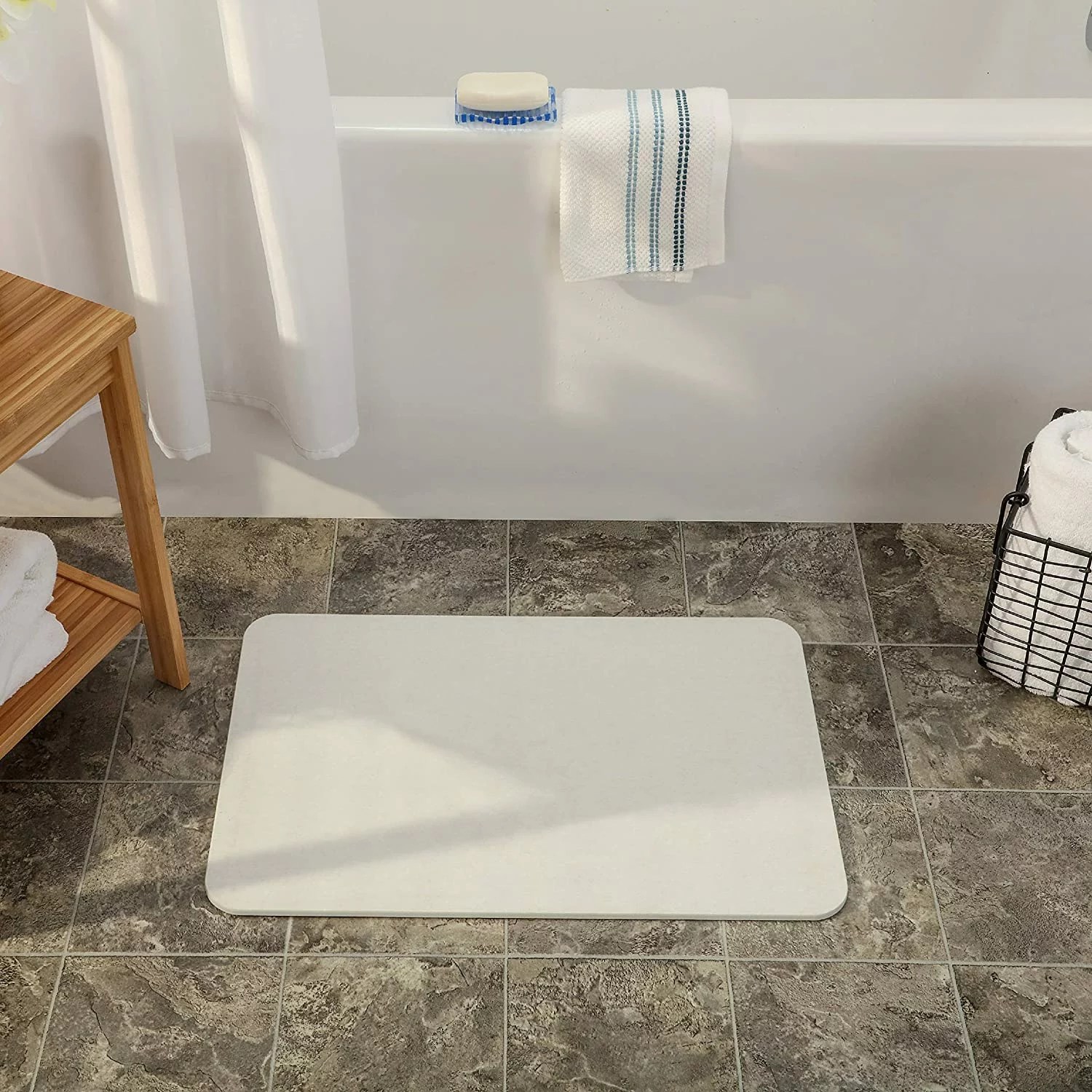Bathroom Anti-slip Shower Room Bath Floor Mat Toilet Washroom Anti-fall Foot  Mat