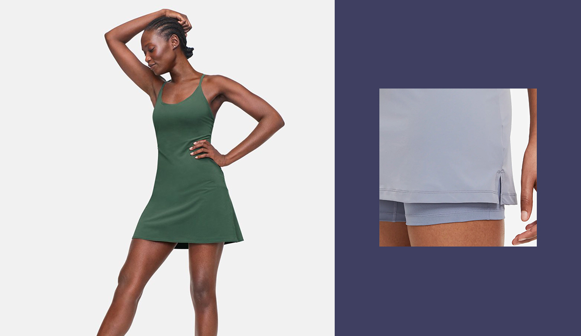 Athletic Dress For Women Built In Bra Summer Mini Dress Elastic Strap  Sundresses Workout Golf Tennis Dresses With Shorts