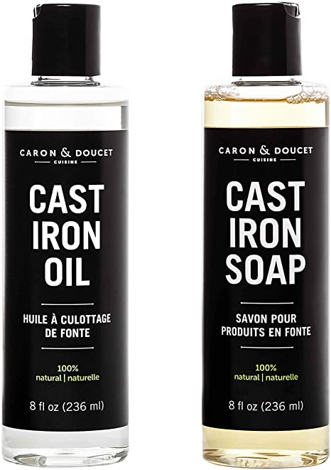 CARON & DOUCET - Ultimate Cast Iron Set: Seasoning Oil, Cleaning