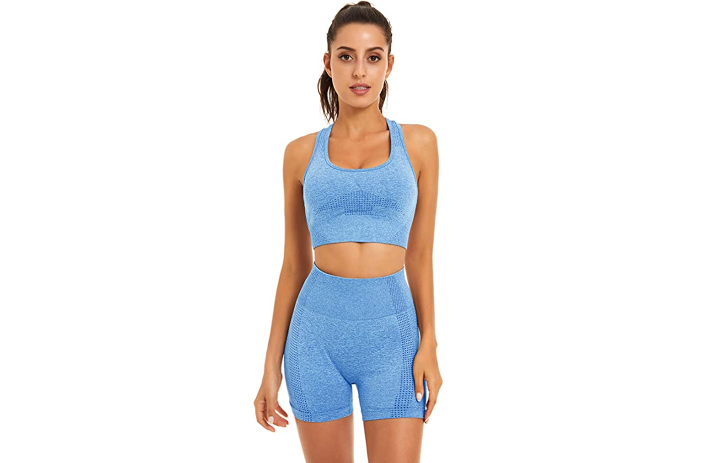 Toplook Women Seamless Yoga Workout Set 2 Piece Outfits Gym Shorts