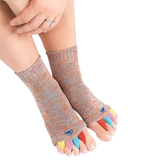 5 Pairs Toe Separator Socks Foot Alignment Socks with Toe Separators Yoga  Sport Gym Five Toe Separator Socks Pain Relief Stretchy Feet Socks for Men  Women 