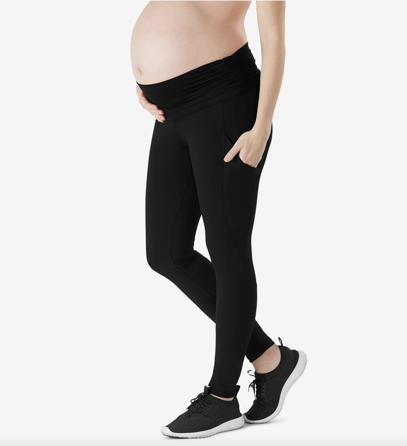 Maternity by Ingrid & Isabel Underbelly Panel Leggings - Black XL