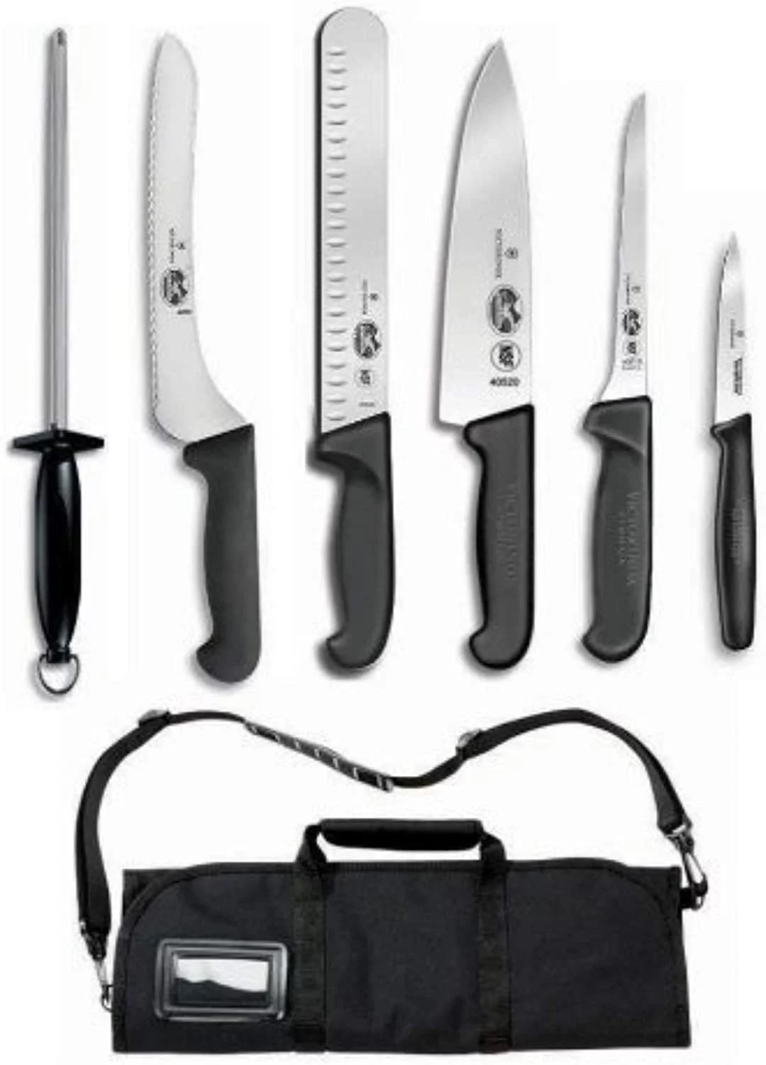 Mercer Genesis Knife Roll Set with 7 Pieces w/ Roll Carry Bag Culinary