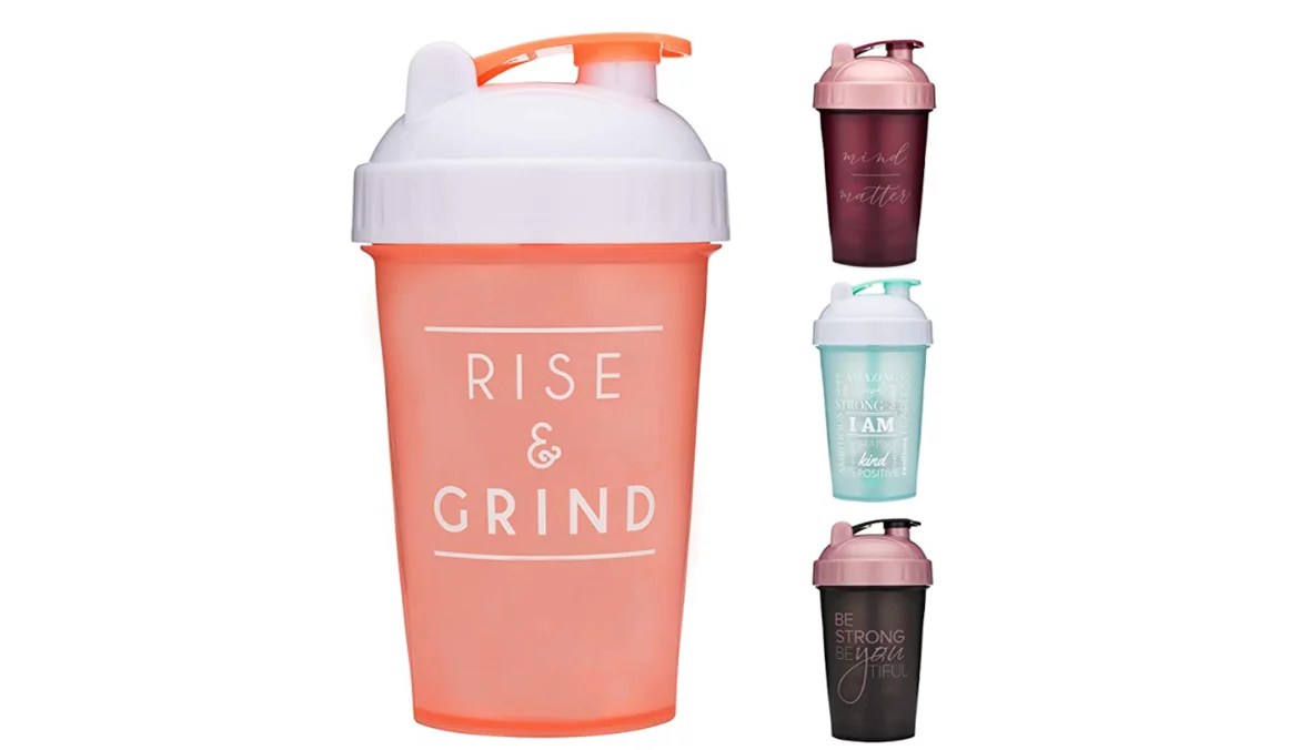3 In 1 Sports Water Bottle Shaker Bottle Protein Powder Mixer with Mesh  Grid (4 Colors)