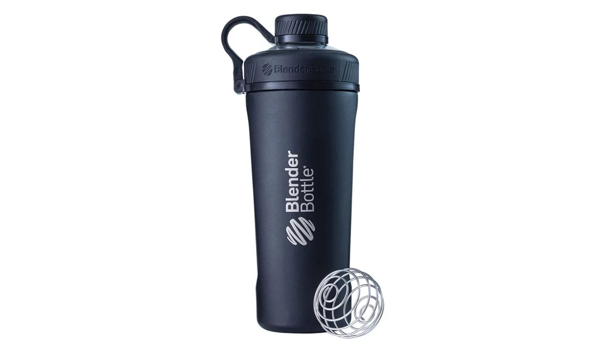 Insulated-24 Stainless Steel Vacuum Sealed Shaker Cup Shake Bottle by Blender Bottle & Blue Star Nutraceuticals | Black
