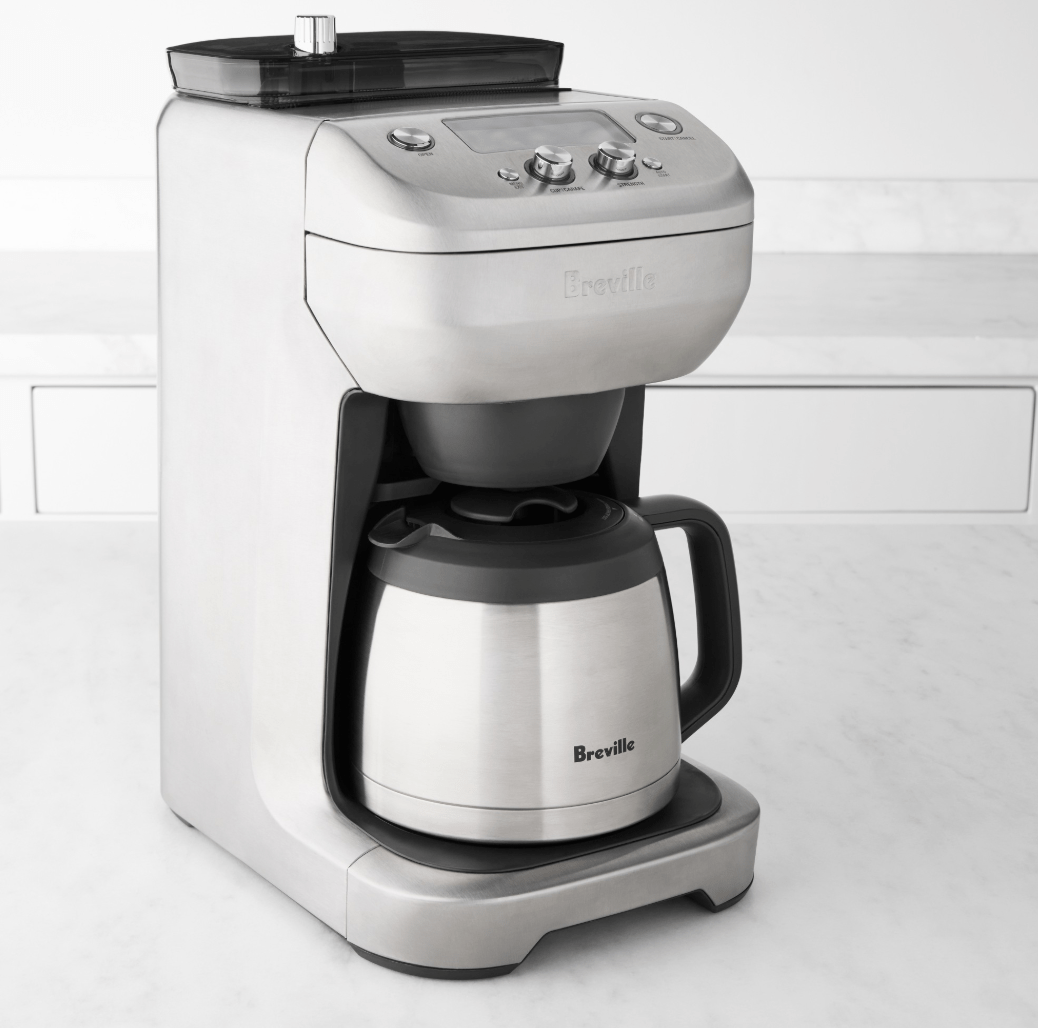 breville coffee maker on gray background