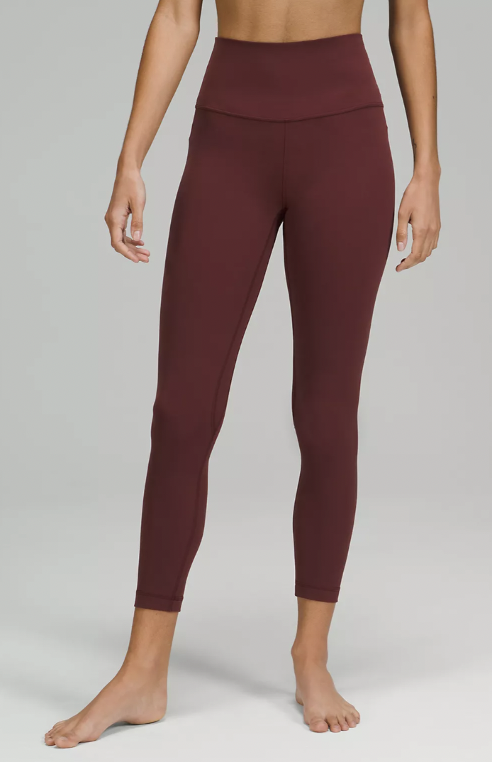 Yogalicious High Rise Squat Proof Criss Cross Ankle Leggings - Earth Red -  X Small : Target