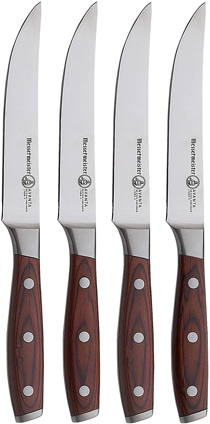 Misen | 2023 Best Steak Knives | 4pc | Black | Steel