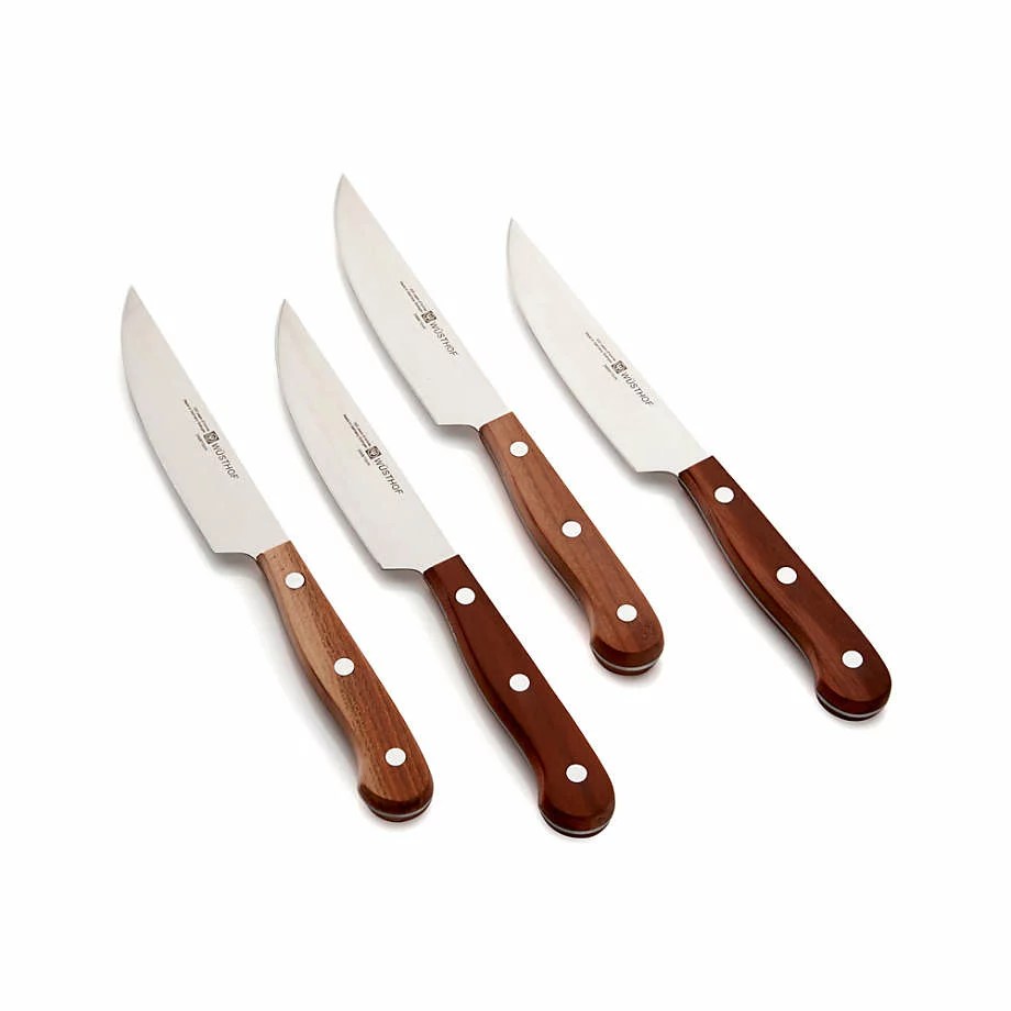 10 PCs Fully Serrated Steak Knife Set - 2 Wood Block - Günter Wilhelm
