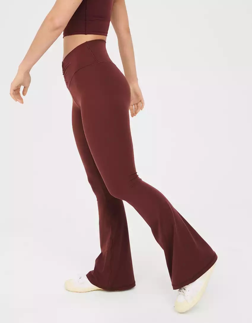 Dallonan Flare Yoga Pants Women Leggings Soft High Waisted Pants Red Shark  Mouth Black Small at  Women's Clothing store