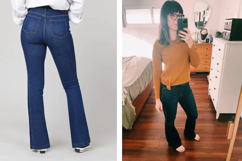 SPANX - Flared-leg high-rise stretch cotton-blend jeans