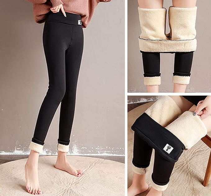 Fleece Lined Leggings Women Warm Thermal Legging Winter Pants Cold Weather  Thick Tights Comfy Sherpa Snow Pants(Black,S) at  Women's Clothing  store