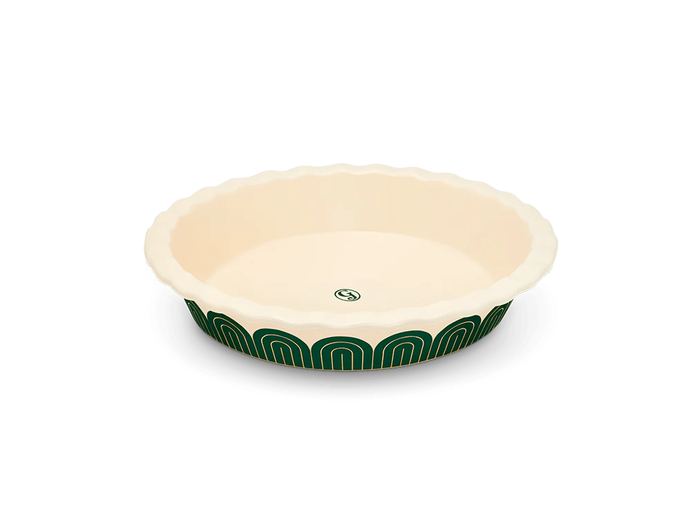 sweetie pie pie dish in green from great jones black friday sale on a white background