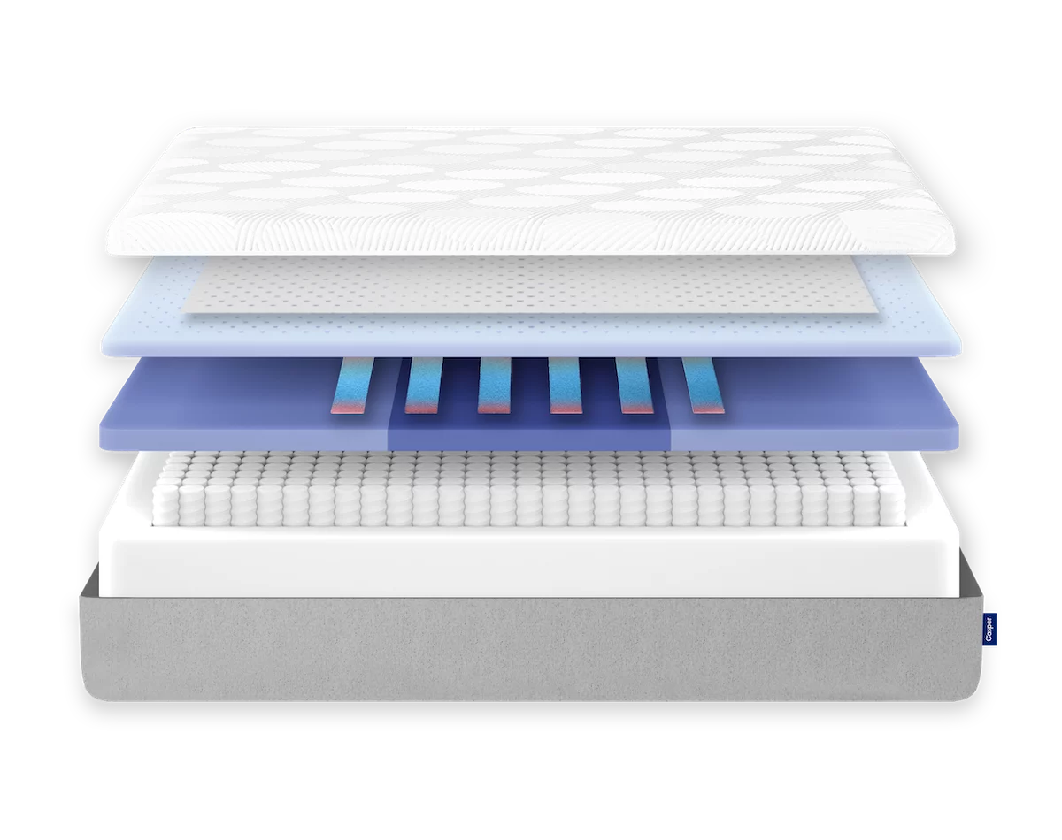 casper snow mattress layers