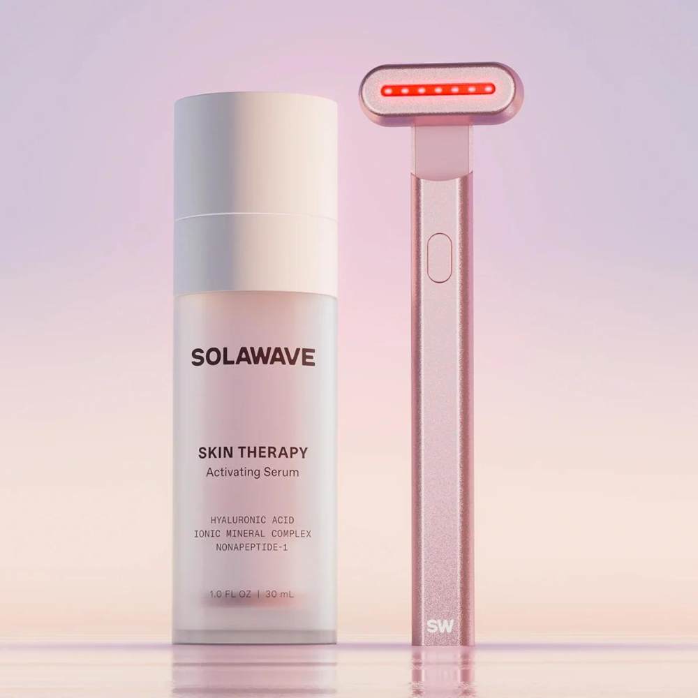 Solawave 4-in-1 Red Light Therapy Skincare Wand and Activating Serum Kit
