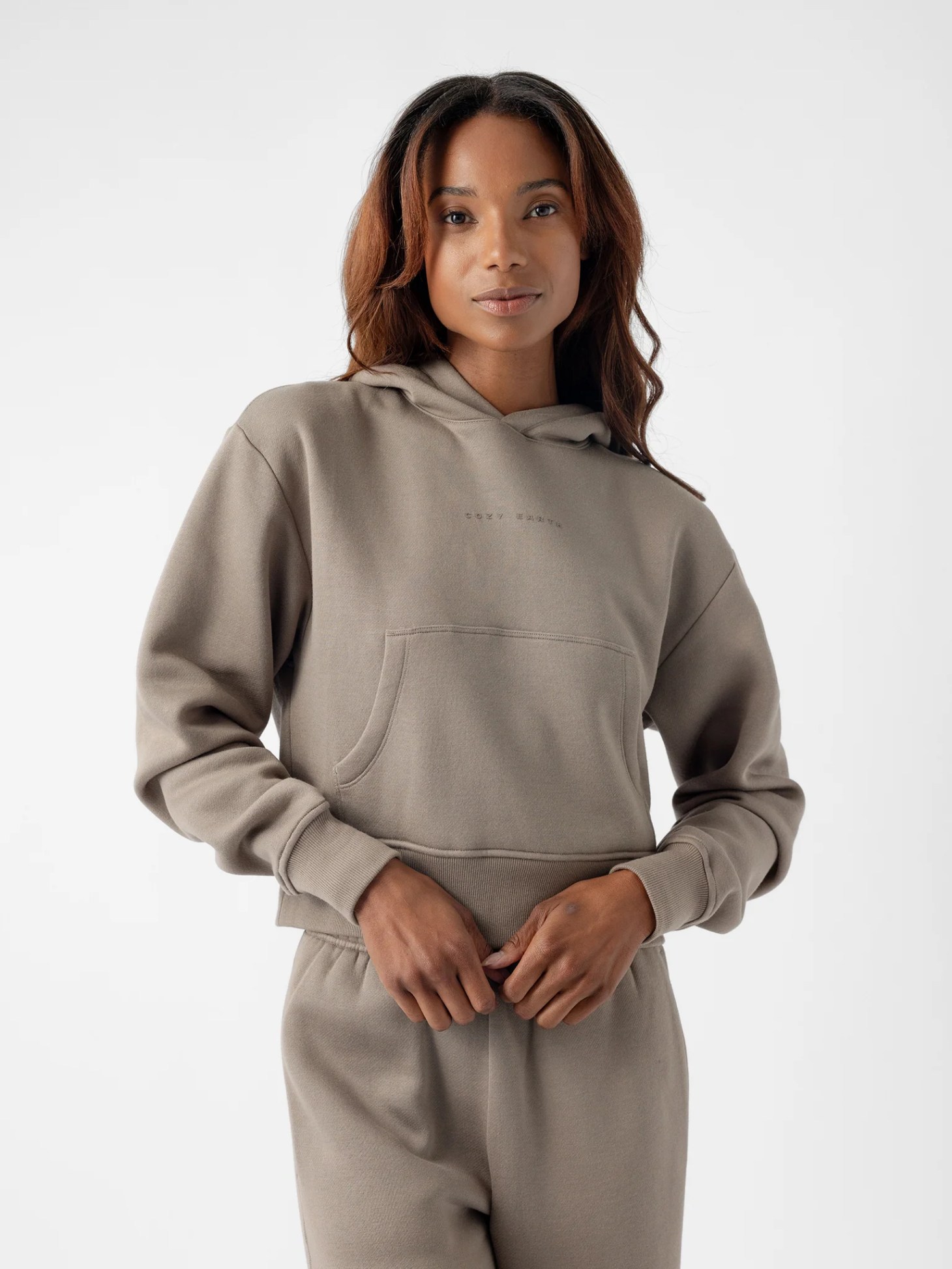 cozy earth city scape cropped hoodie