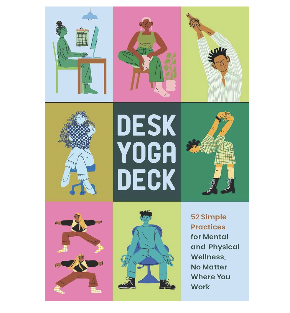 desk yoga deck on white background