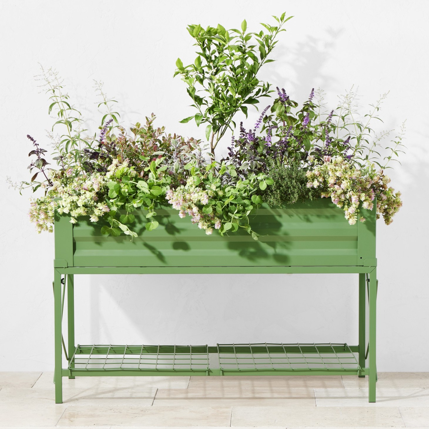 williams sonoma raised bed in moss green