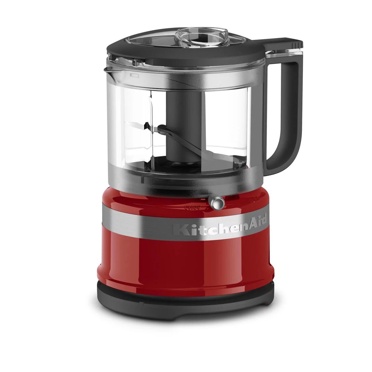 a red kitchenaid 3.5 cup food chopper