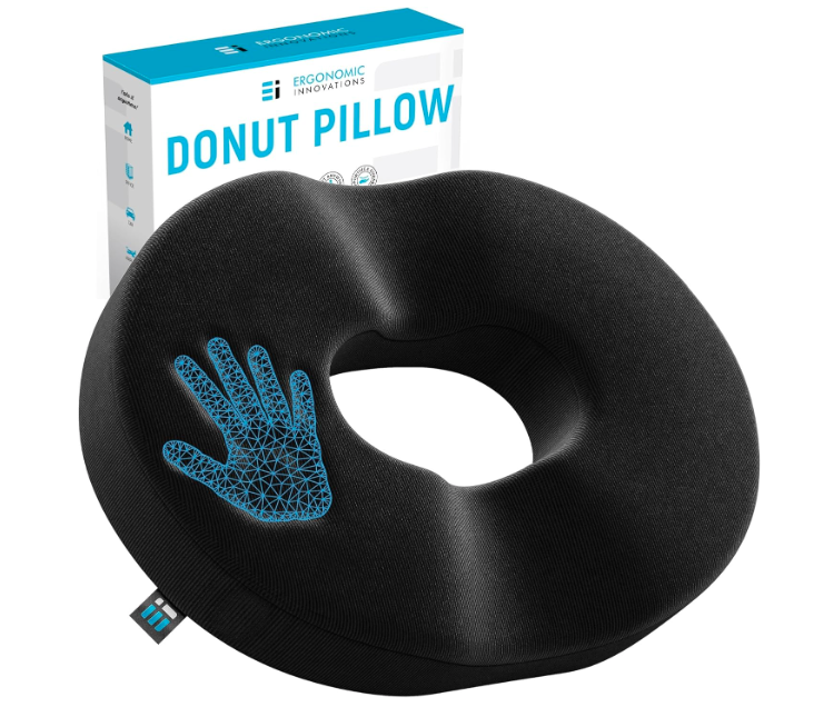 Ergonomic Innovations donut pillow for tailbone pain after birth