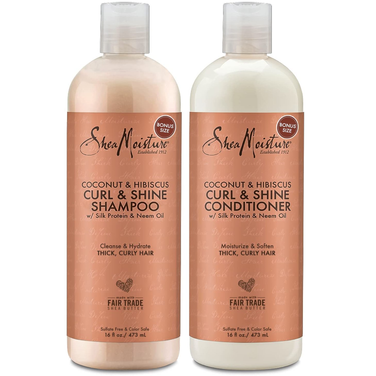 SheaMoisture Coconut and Hibiscus Curl and Shine Shampoo and Conditioner Set
