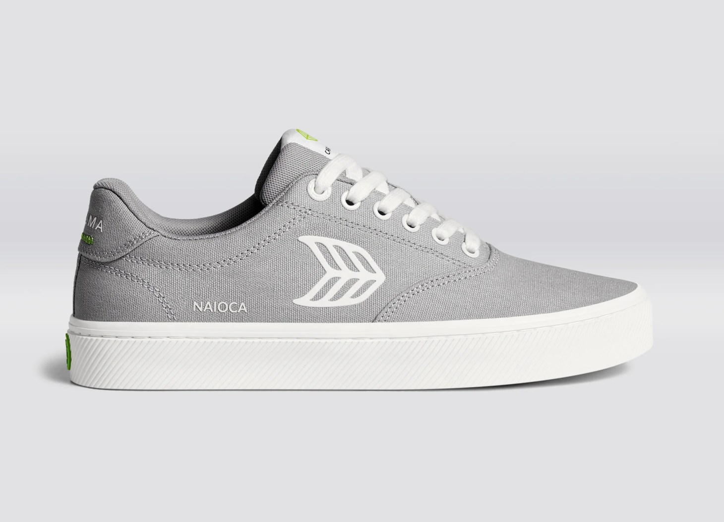 Naioca grey canvas sneakers from cariuma's archive event