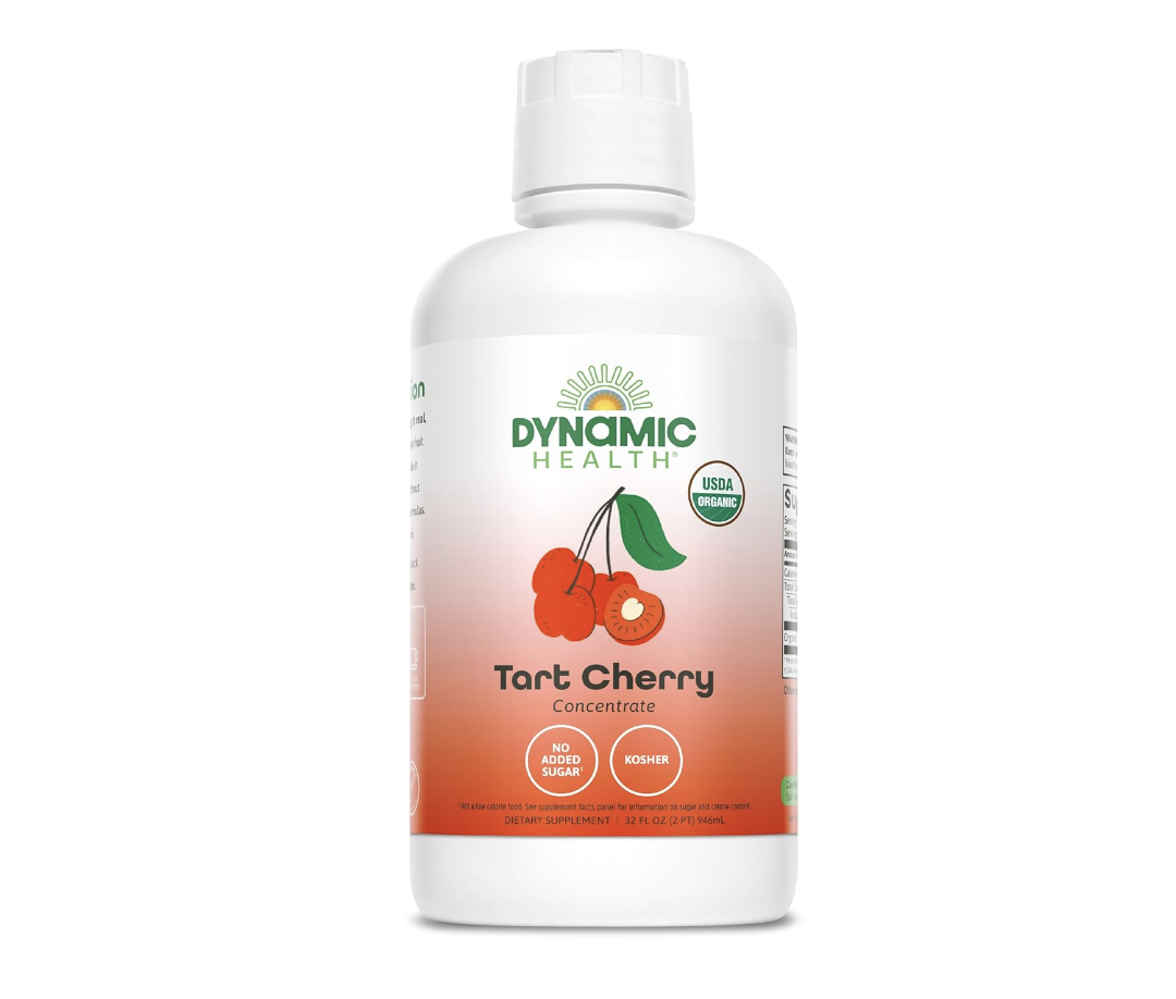 Dynamic Health Organic Tart Cherry Juice on white background