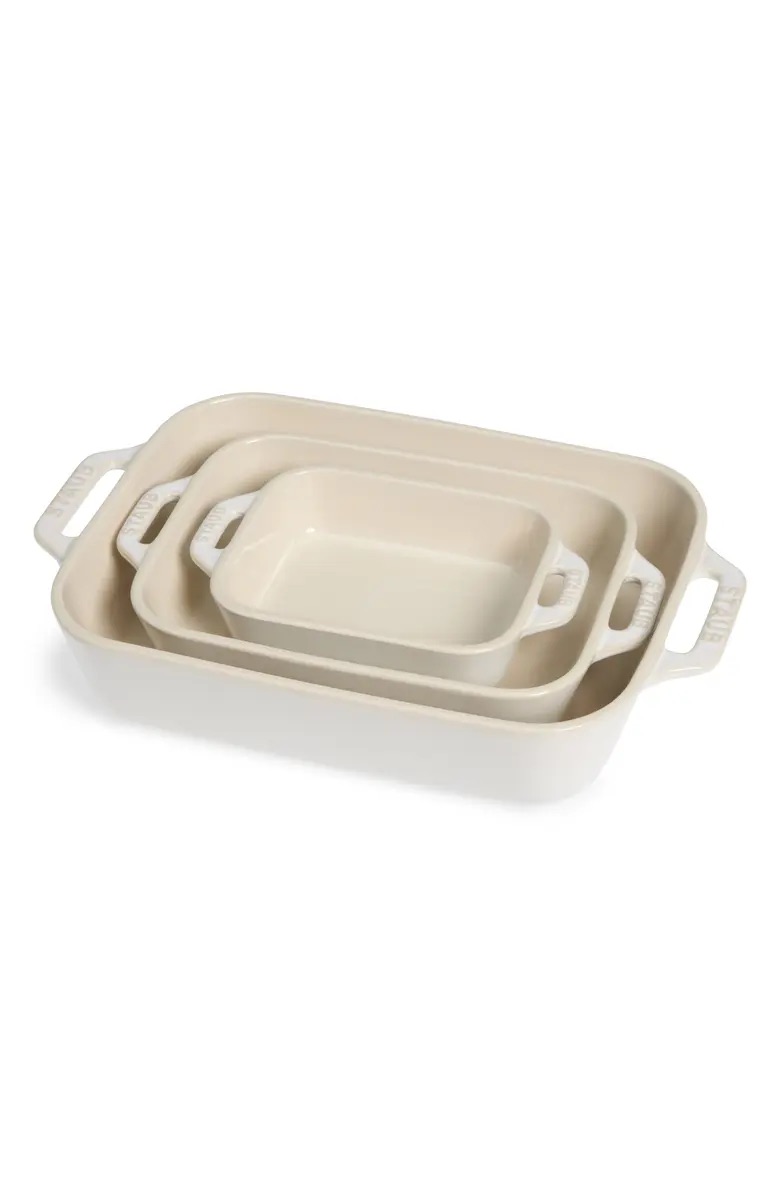 Staub 3-Piece Rectangular Ceramic Baking Dish Set