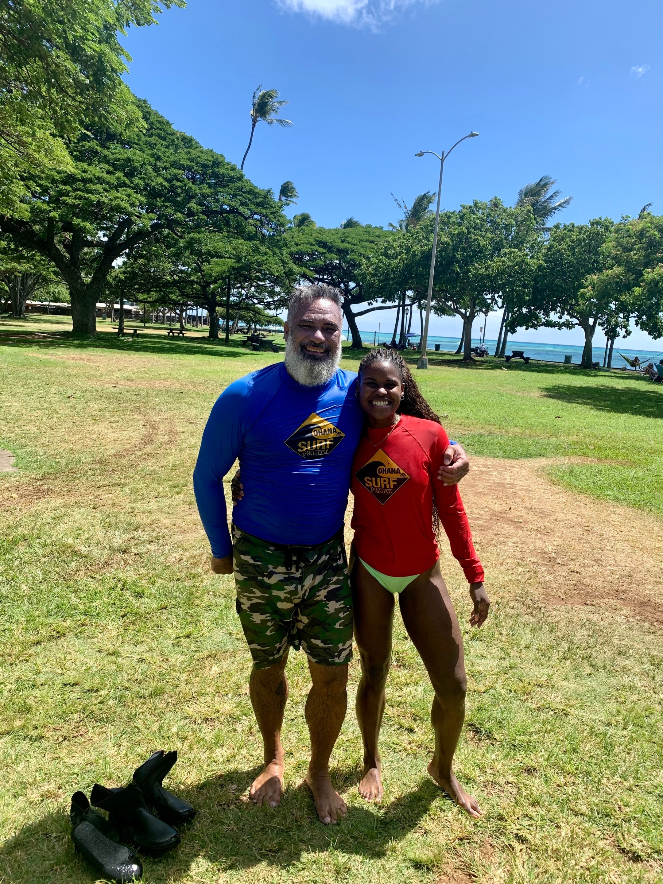 surf instructor kainoa mcgee and ciara lucas 