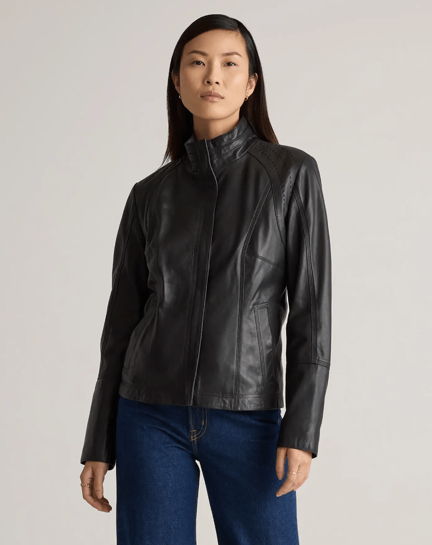 Quince 100% Leather Stand-Collar Jacket