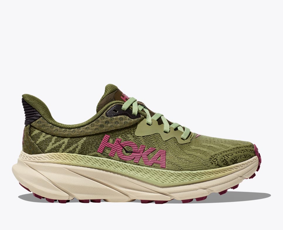 hoka challenger 7 trail running shoes in green