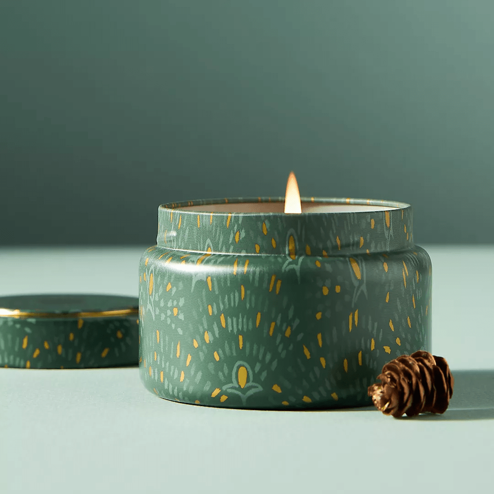 Anthropologie Capri Blue Fir and Firewood Jar Candle