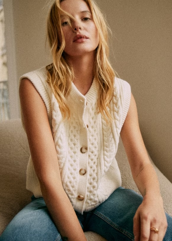 sezane roxane cardigan vest