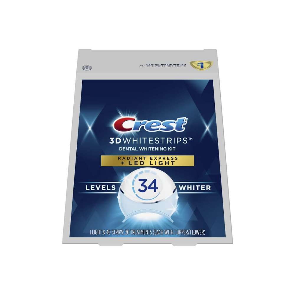 Crest 3D Whitening Strips Radiant Express + LED Accelerator Light (20 Count)