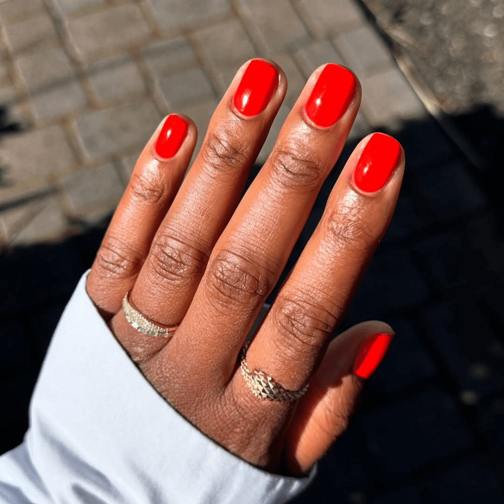 Glossy Red Nails