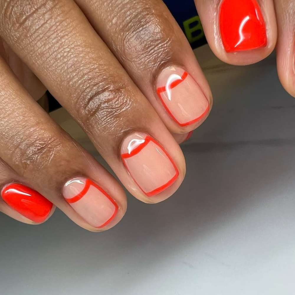 Holiday Nails: Red Outline Gel Polish