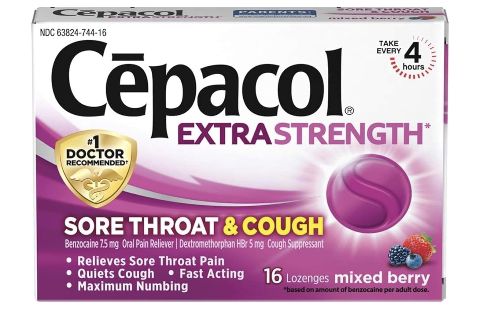 Cepacol Extra Strength Sore Throat & Cough Drops, the best cough drops for a sore throat