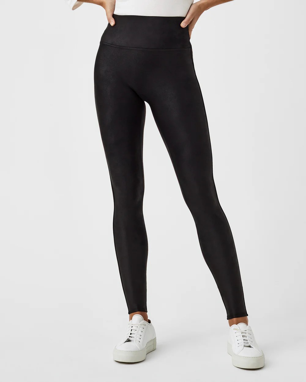 spanx fleece lined faux leather leggings