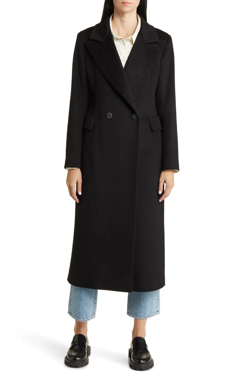 Fleurette Leo Double Breasted Longline Cashmere Coat