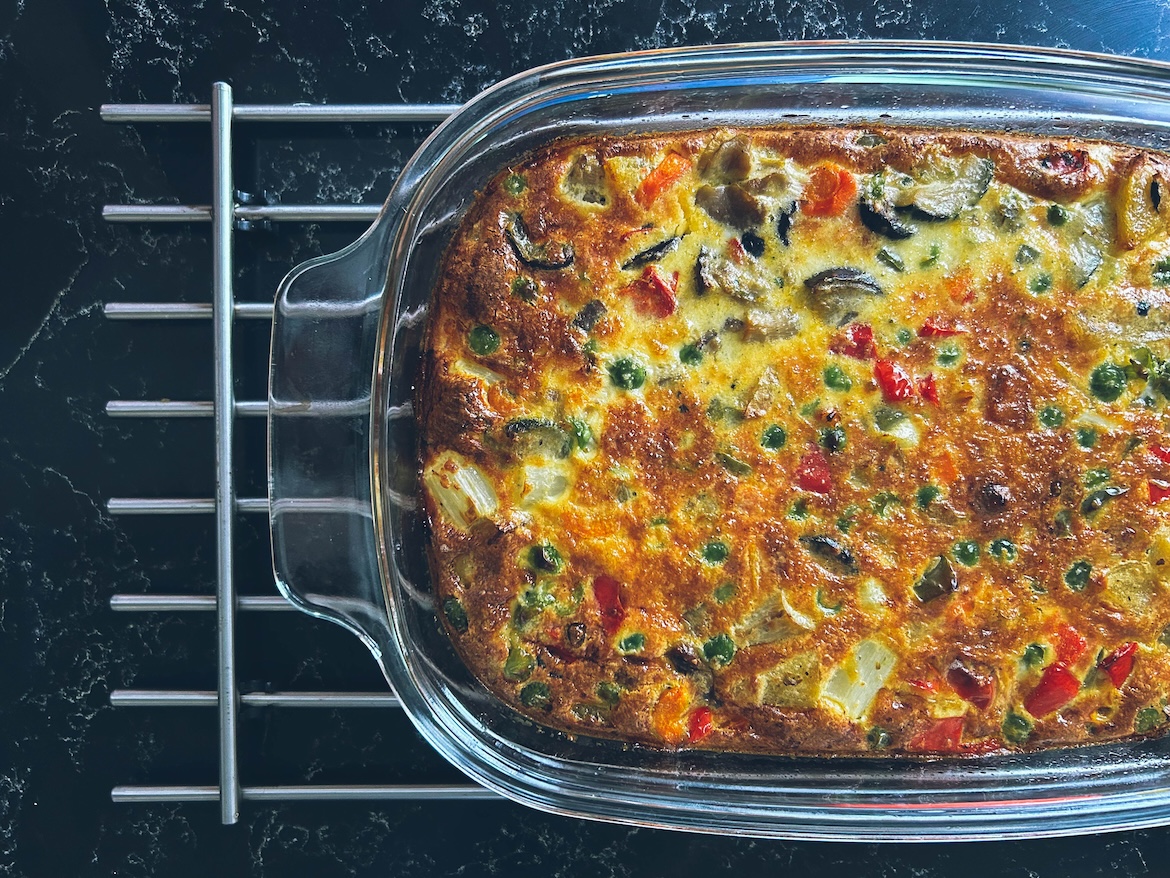 Quinoa breakfast bake as example of high-protein breakfast meal prep idea