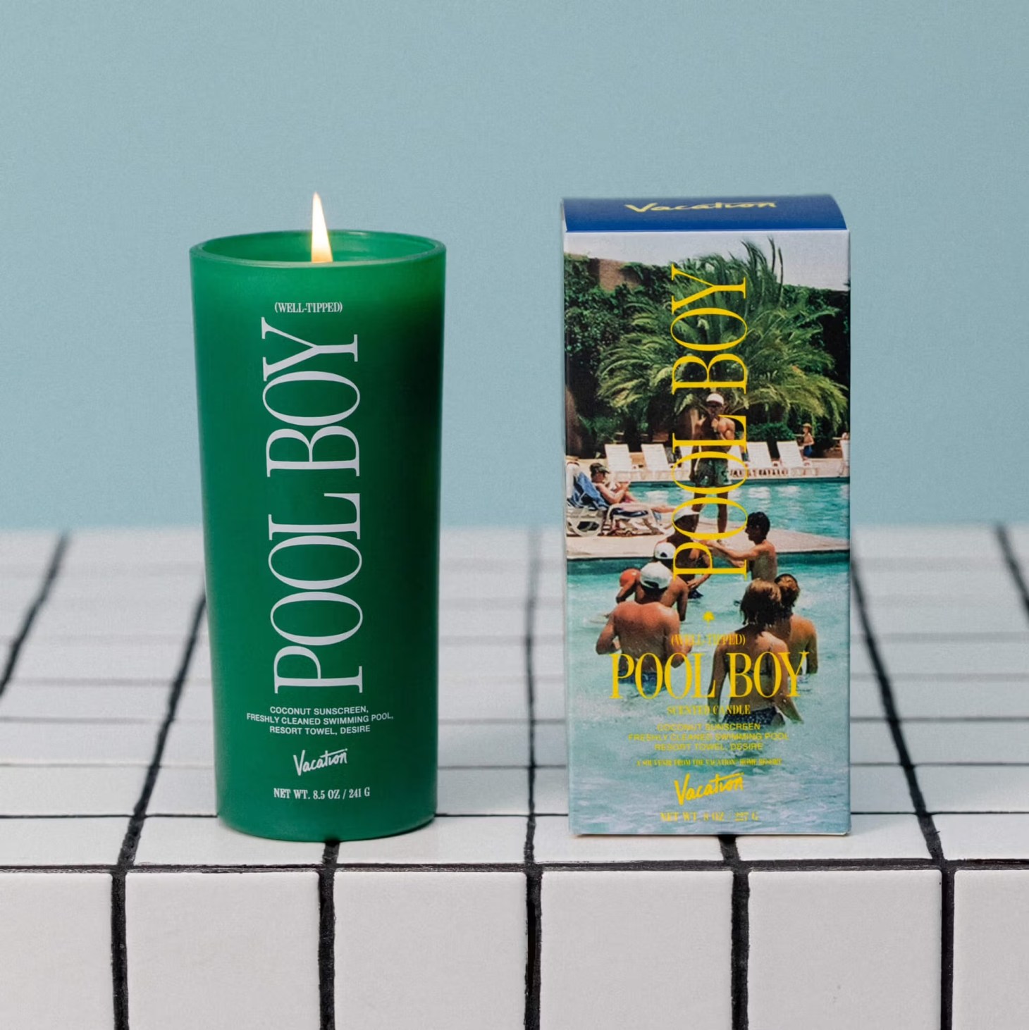 vacation pool boy candle